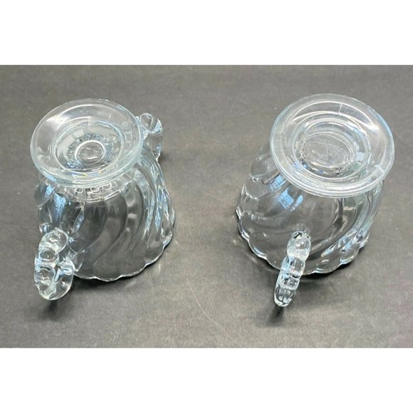 Fostoria Glass Colony Optic Swirl Cream and Sugar Serving Set Vintage Clear - Picture 10 of 10